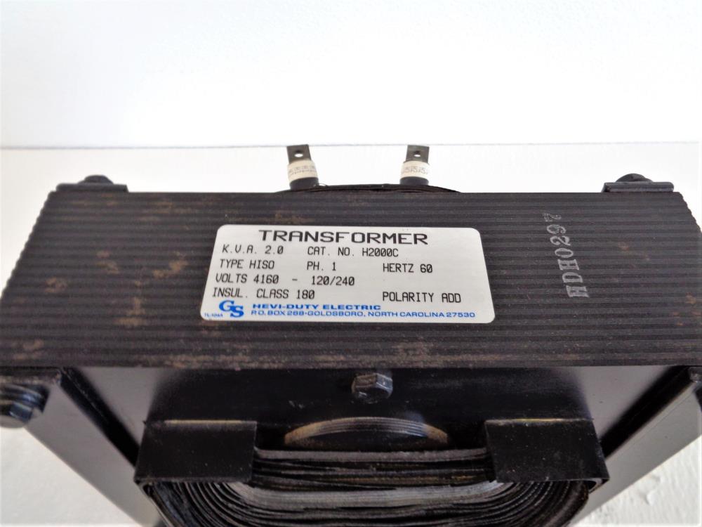 Hevi-Duty Electric Transformer, KVA 2.0, 4160 - 120/240 Volts, #H2000C